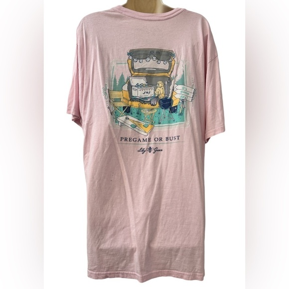 Lily Grace Pregame or Bust Graphic T-Shirt, Pink Tailgate Theme Size XL - Picture 1 of 12